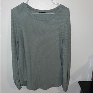 Light Sage Green Long Sleeve Waffle Tee